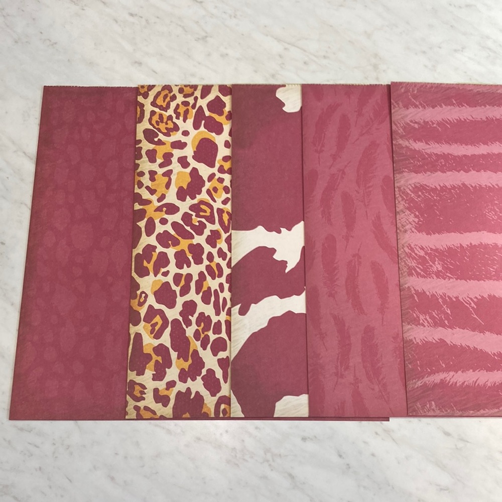 Pink Orange Animal Print Scrapbook Paper 12x12 14 Sheets